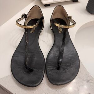 Michael Kors Black and Gold Sandals